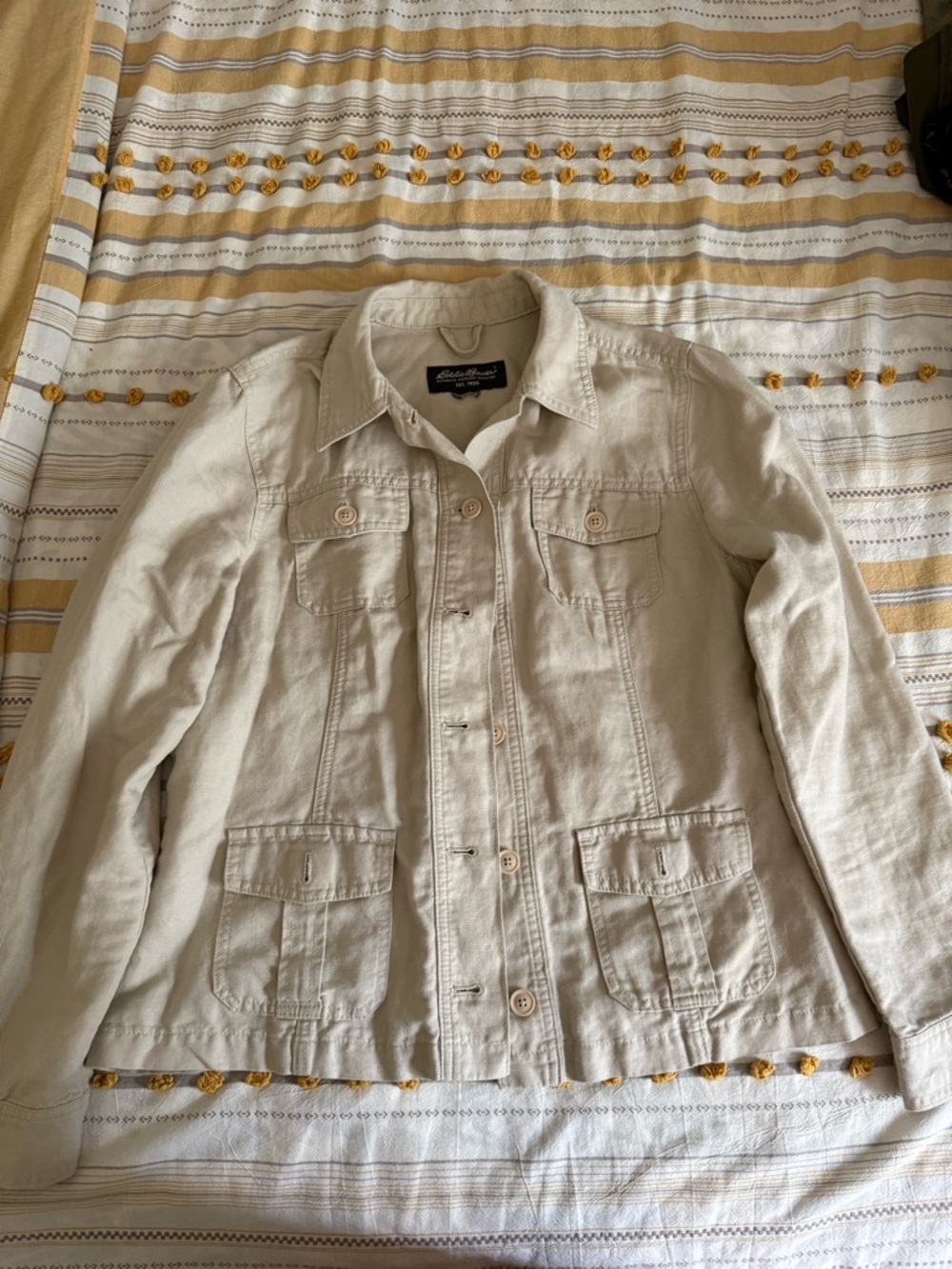 Eddie Bauer Beige Cotton Utility Jacket